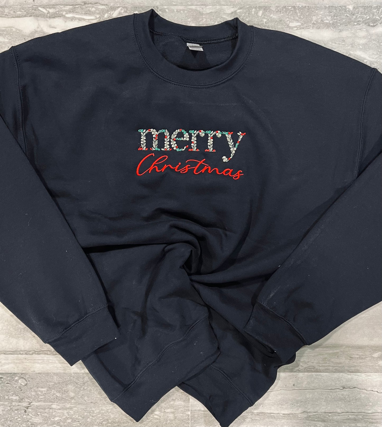 Floral Merry Christmas Crewneck