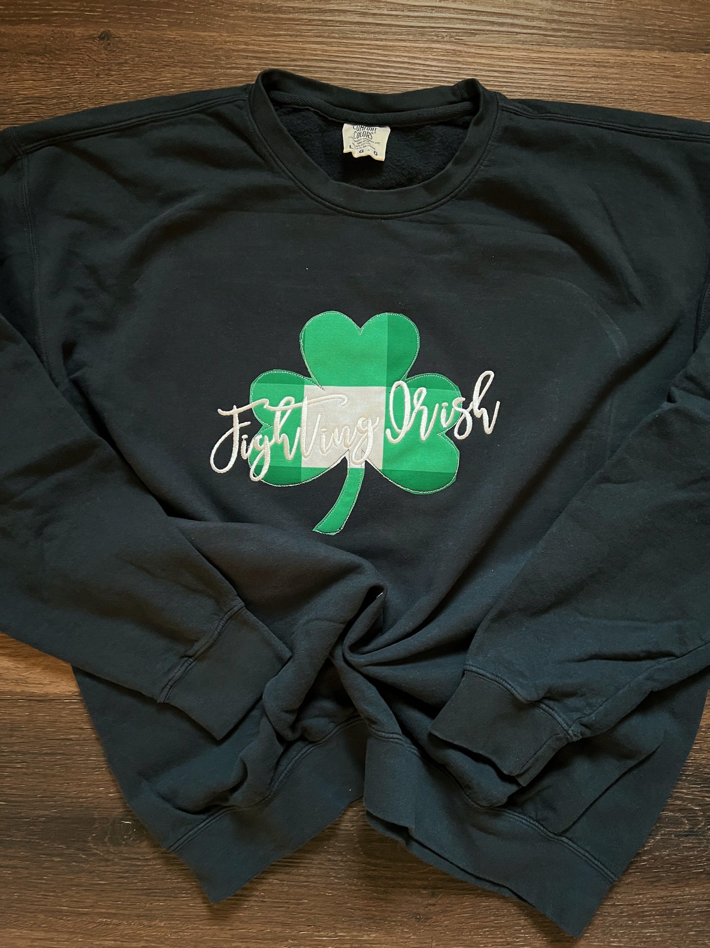 Fighting Irish Gingham Shamrock Sweatshirt