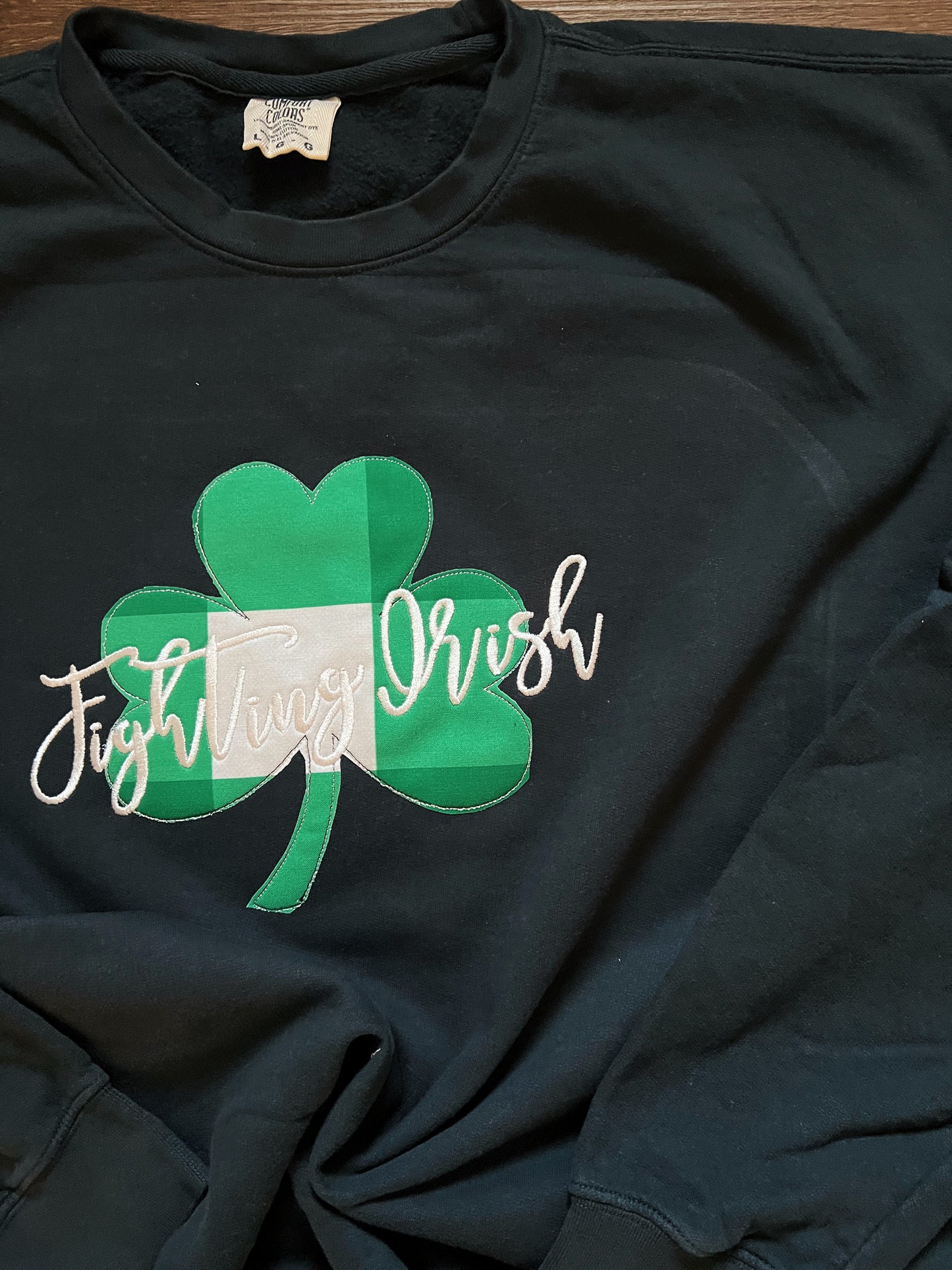 Fighting Irish Gingham Shamrock Sweatshirt