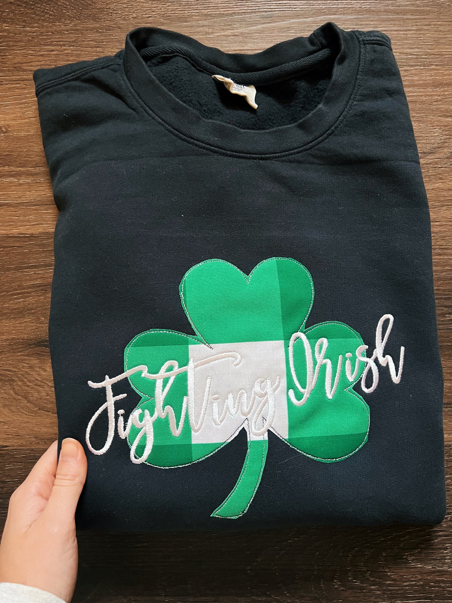 Fighting Irish Gingham Shamrock Sweatshirt