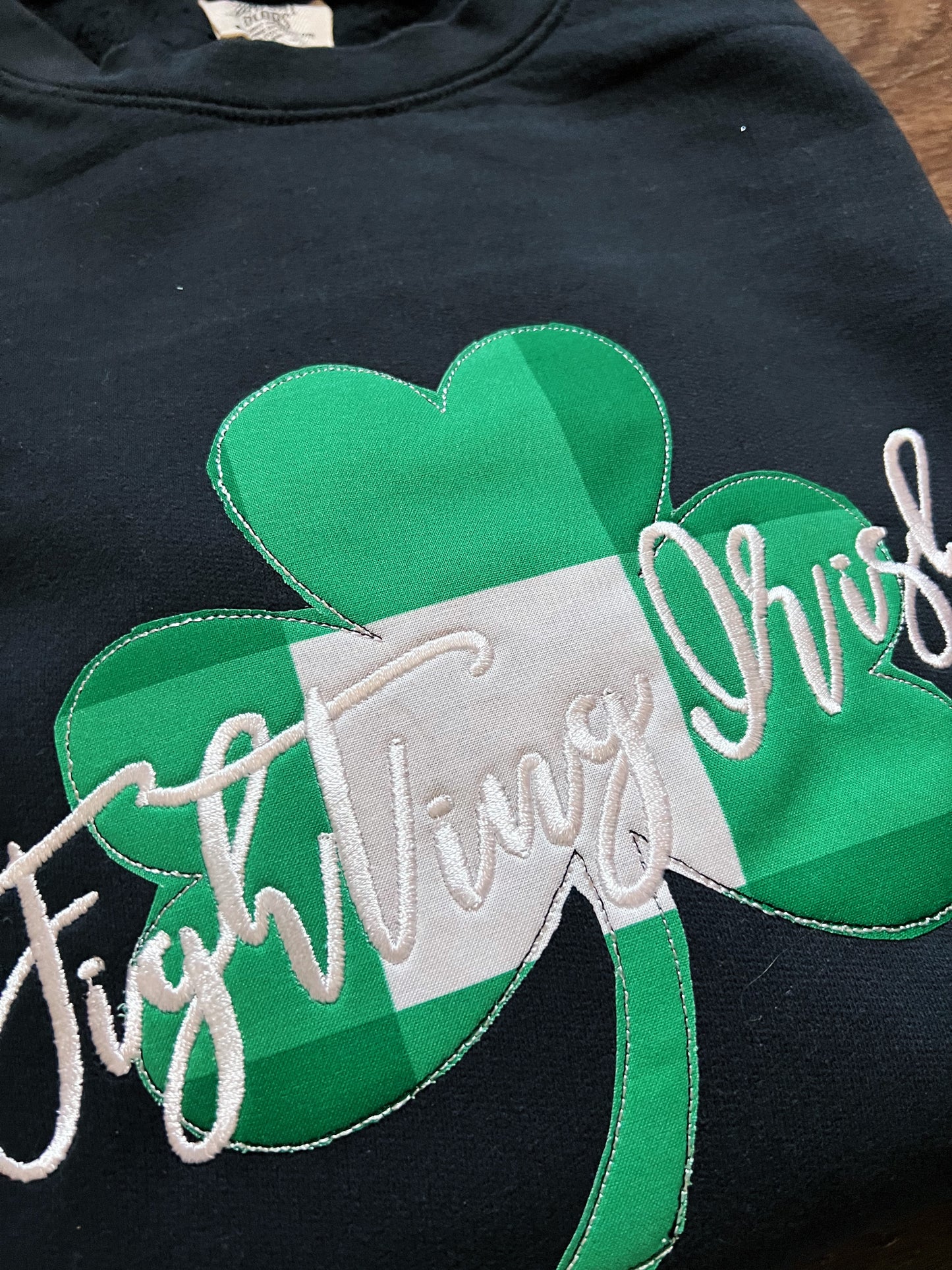 Fighting Irish Gingham Shamrock Sweatshirt