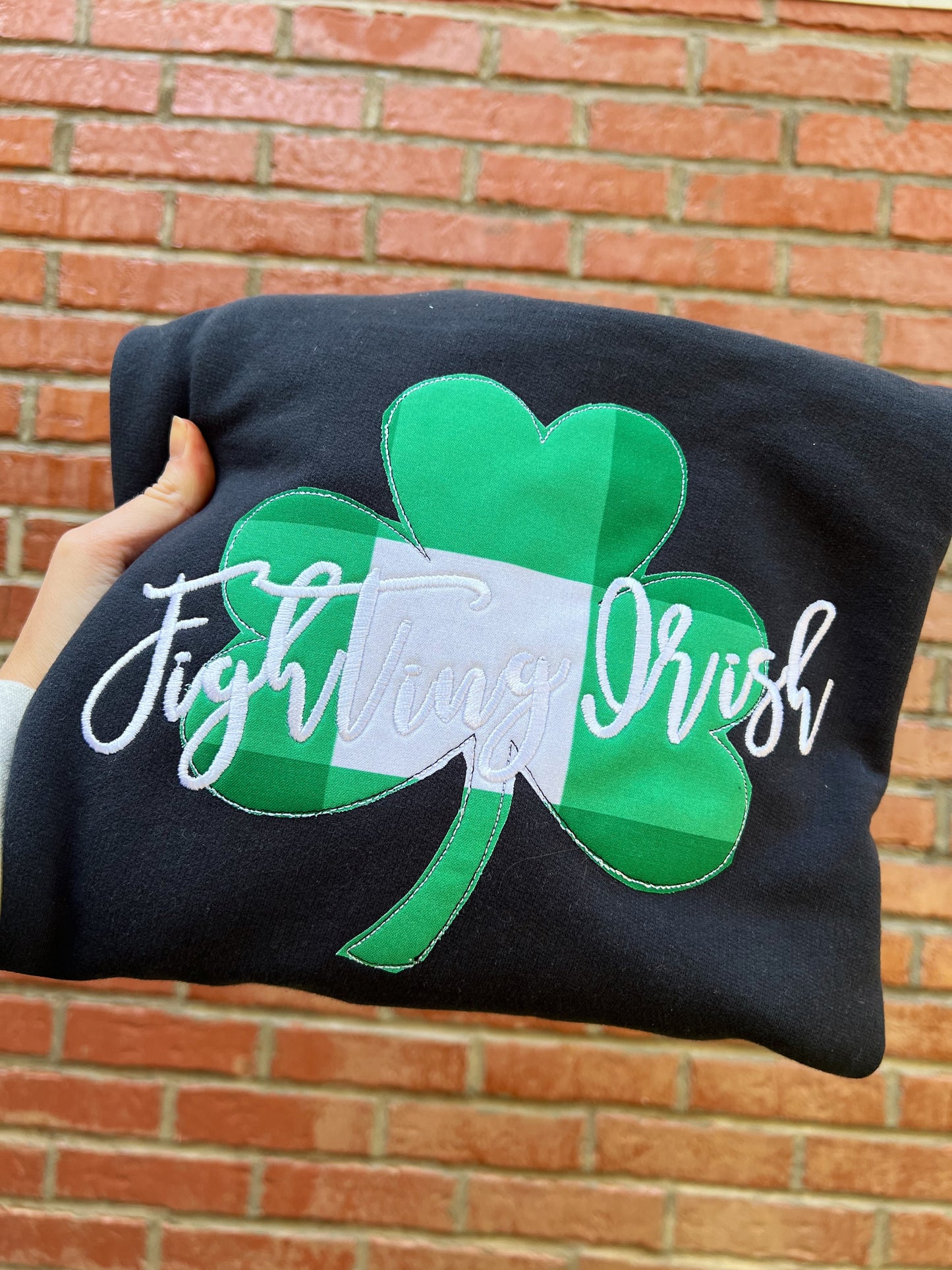 Fighting Irish Gingham Shamrock Sweatshirt