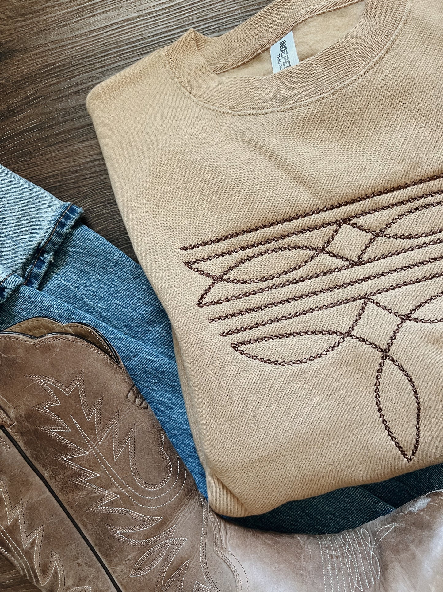 Western Boot Stitch Sweatshirt