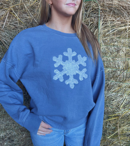 Sparkling Snowflake Boxy Crewneck