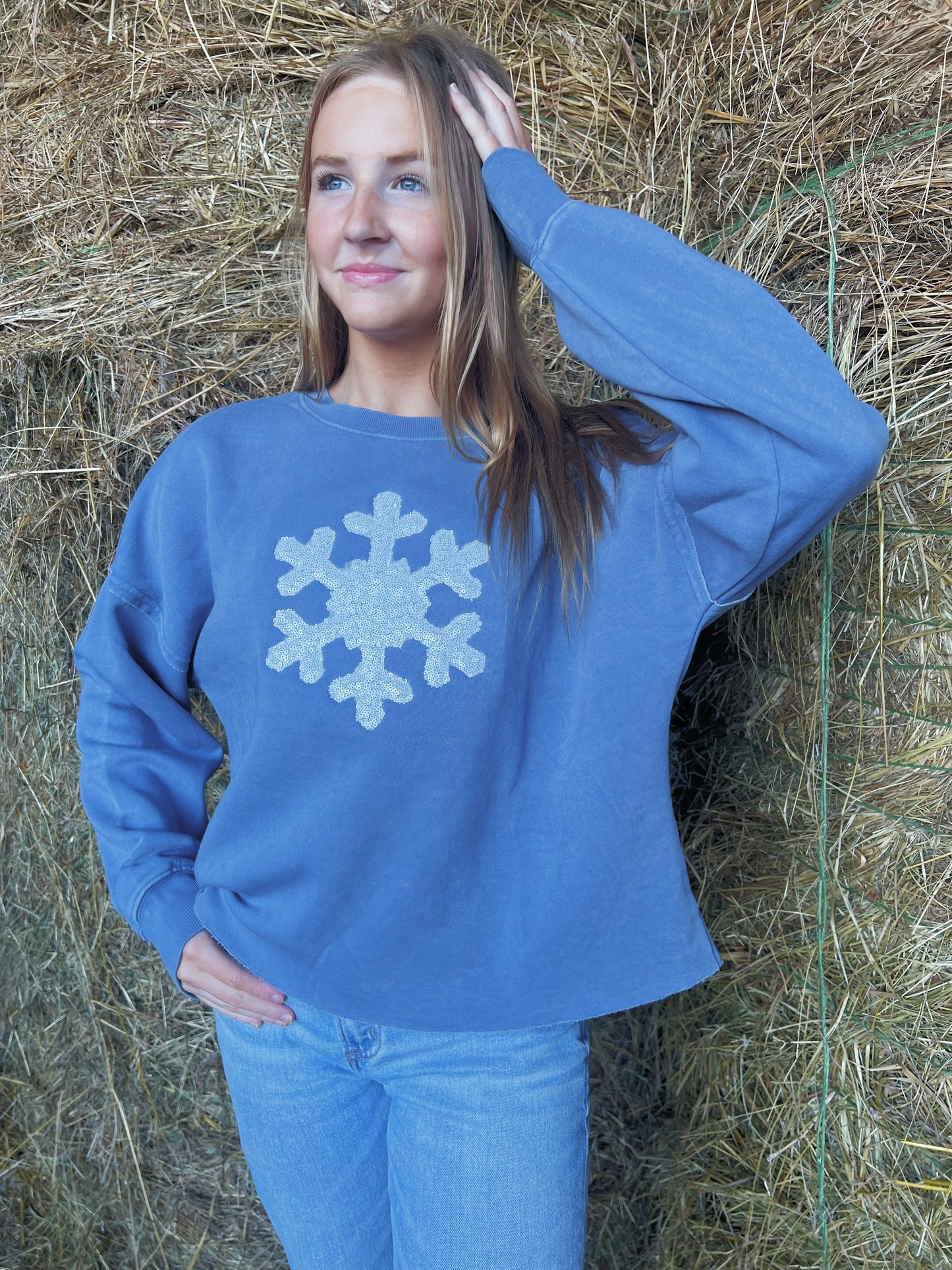 Sparkling Snowflake Boxy Crewneck