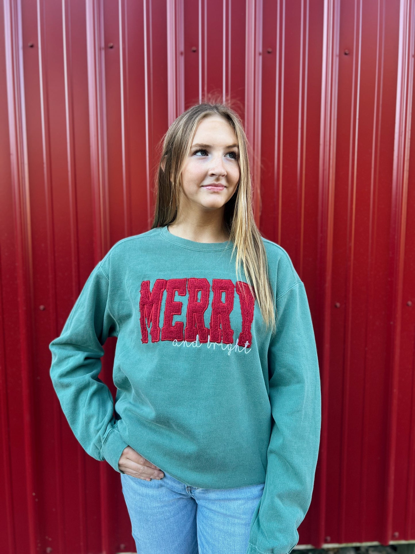 Merry & Bright Fuzzy Crewneck