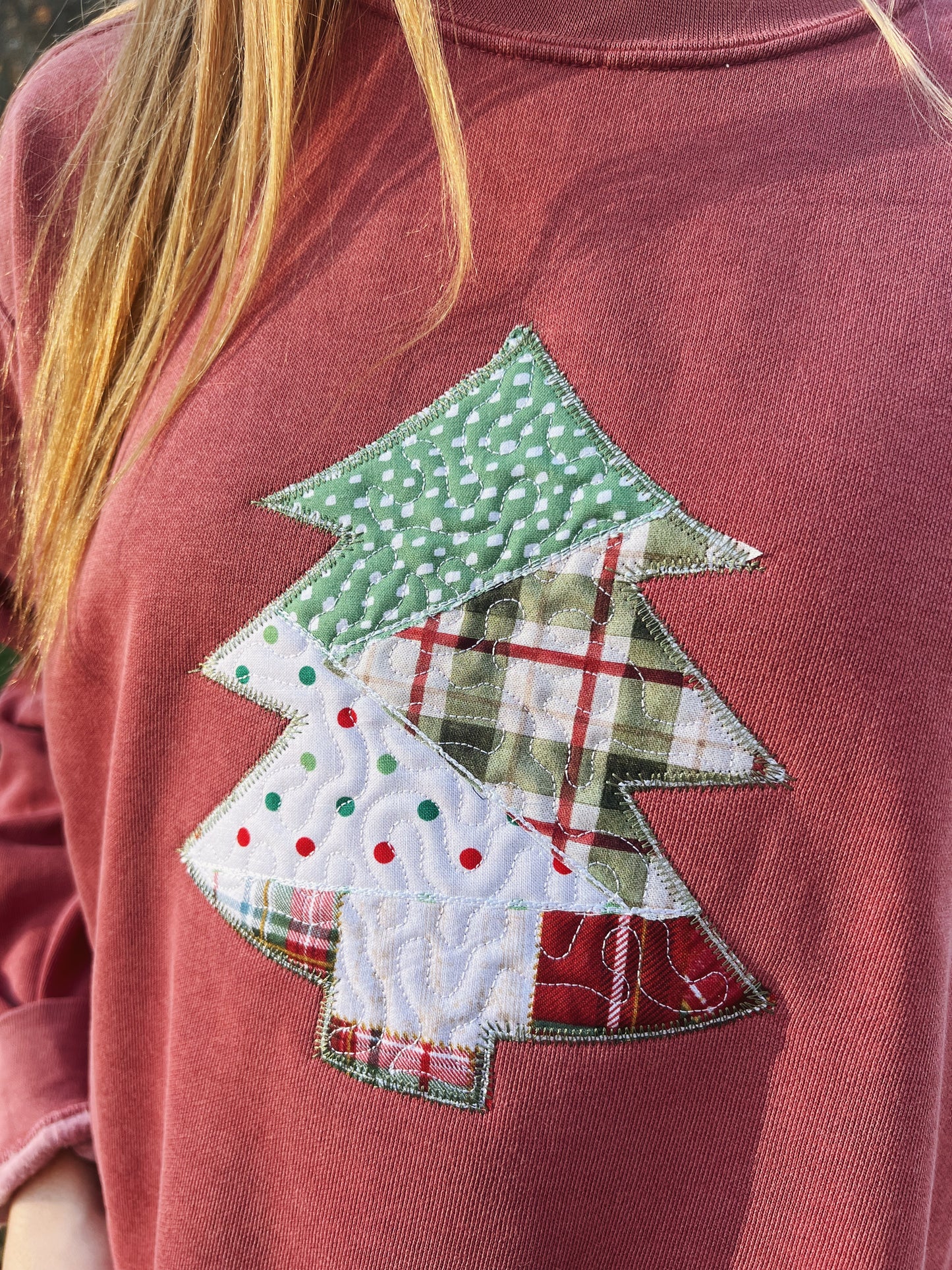 Quilted Christmas Tree Crewneck